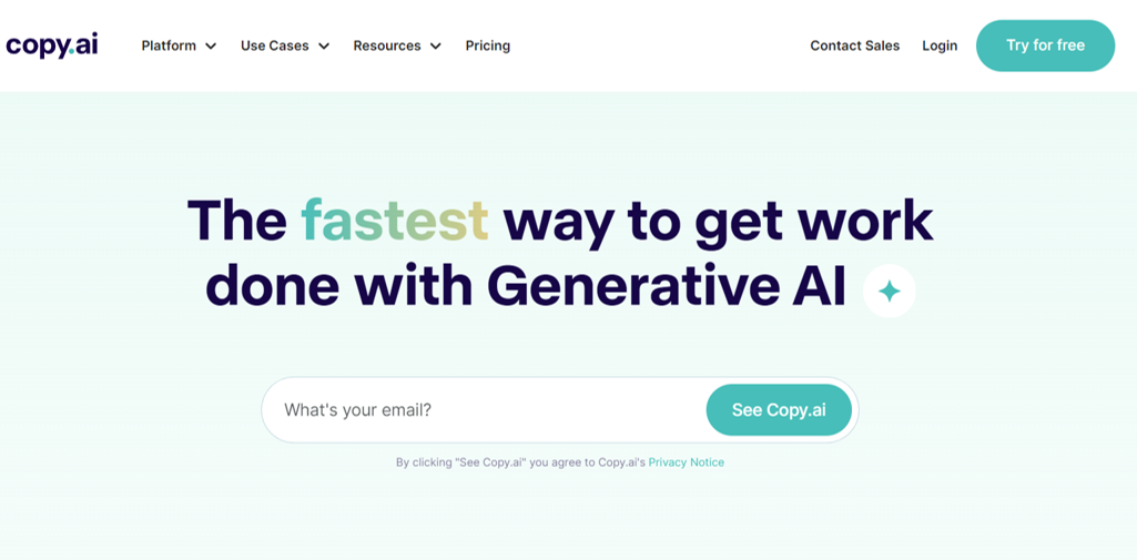 Copy.ai: Write better marketing copy and content with AI