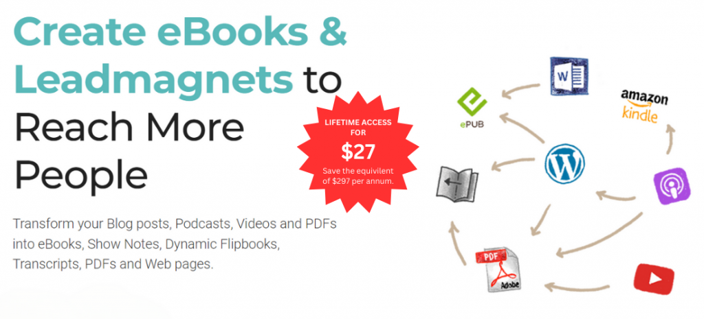 Unlock limitless creativity with Designrr for a one-time special offer purchase of $27. Your gateway to transforming web pages, MS Word documents, videos, podcasts, or YouTube content into stunning eBooks. Convert effortlessly to PDF, ePub, Kindle, or flipbooks. Exclusive offer for new subscribers – seize the creative opportunity!