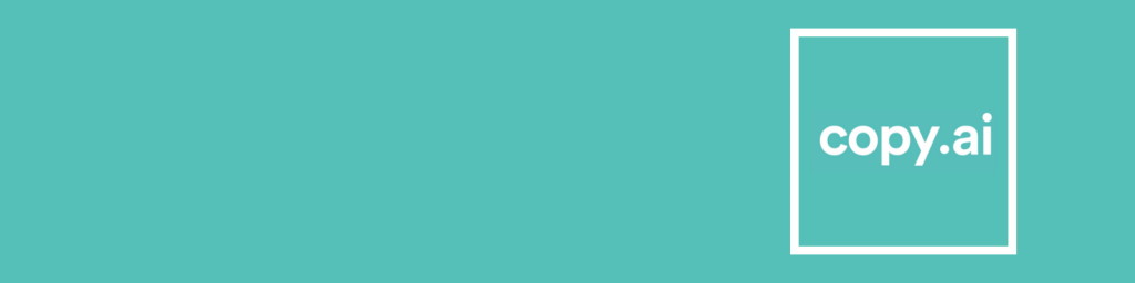 Copy.ai logo on a teal background, representing AI writing software, content generation, and marketing automation tools.